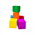 Wooden Colour Cubes, 1inch, Set of 102