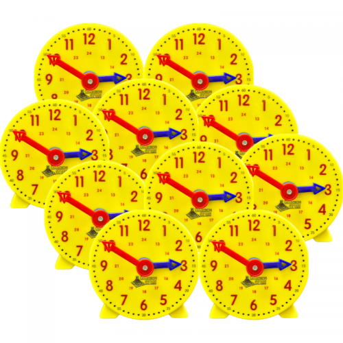 Geared Student Clock 24Hr, set of 10