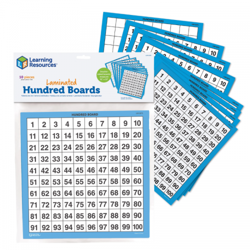 Laminated Hundreds Boards, Set of 10