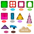 Translucent Magnetic Tiles, 102 pcs