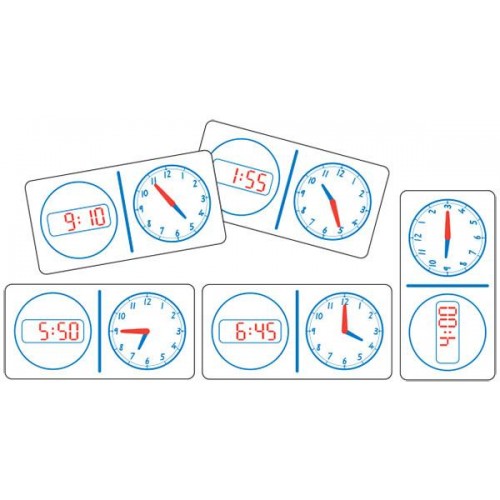 Clock Dominoes Analogue Digital 12hr- Set of 28 pieces