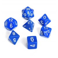 Polyhedral Dice, Set of 7 - Blue