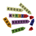 Magnetic Place Value Arrows, Extended version, Set of 60 pieces.