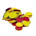 Magnetic 2-colour counters , Set of 50 pieces.