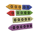 Magnetic Place Value Arrows, Extended version, Set of 60 pieces.