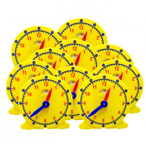 Geared Student Clock with day/night window , set of 10