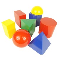 3-Dimensional Geometric Solids, Set of 17 shapes